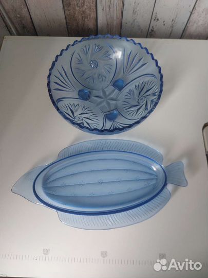 Ваза для фруктов стекло СССР