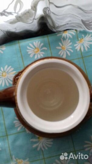 Кофейник с тарелкой -подставкой керамика