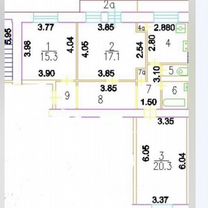 3-к. квартира, 79,2 м², 8/8 эт.