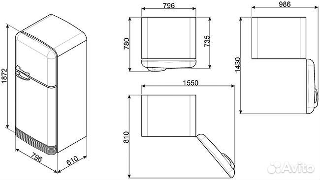 Холодильник Smeg FAB50RRD