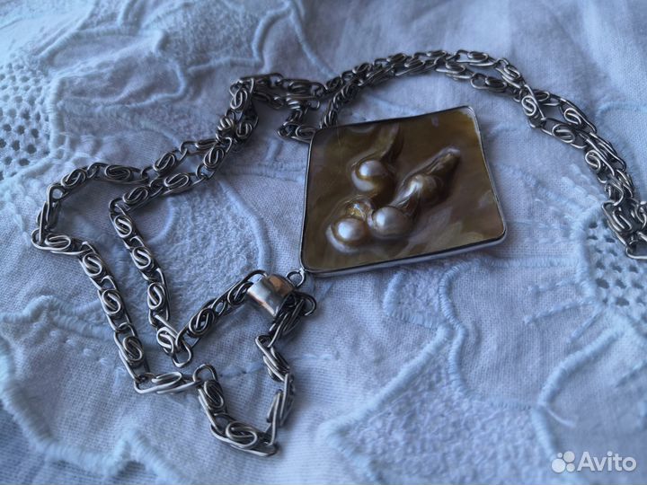 Винтажное колье подвеска кулон Цепочка с кулоном