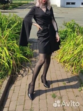 Платье женское чёрное кимоно 42-44