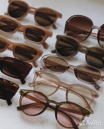 Очки нюдовые коричневые mango zara hm