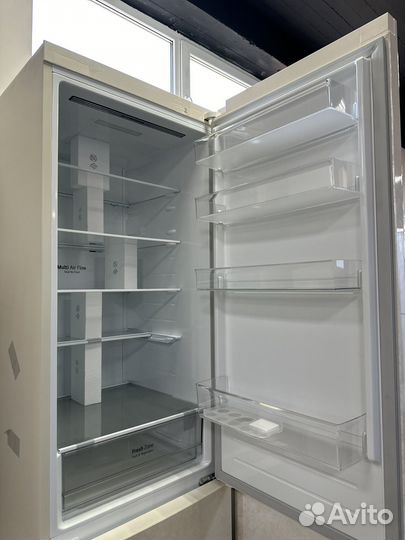 Холодильник с морозильником LG GA-B509cesl бежевый