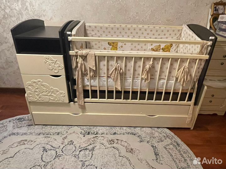 Детская кровать трансформер с люлькой