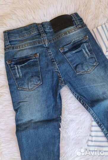 Вещи на мальчика 104, джинсы, футболка