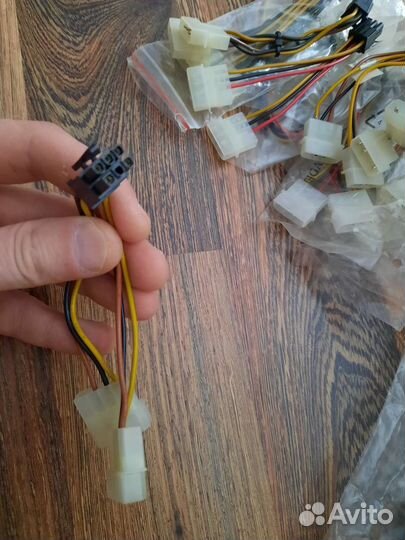 6 pin + 2 (6+2) pin переходник для видеокарт