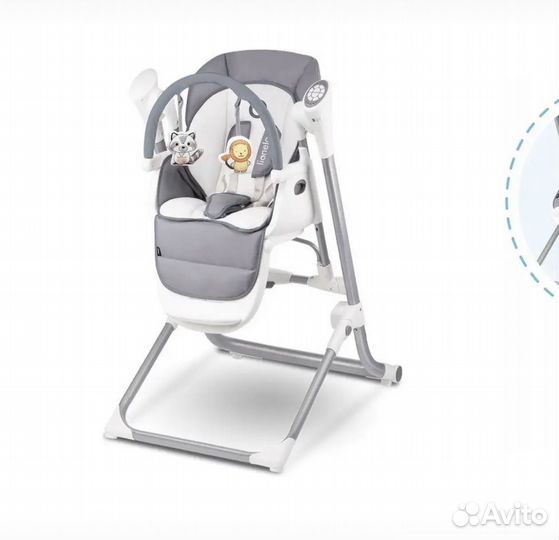 Стульчик для кормления-шезлонг-качели 3 в1