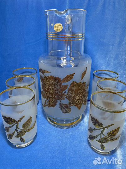 Кувшин и 6 стаканов Богемия
