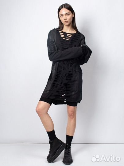 Лонгслив-платье - Чёрный клевер-L