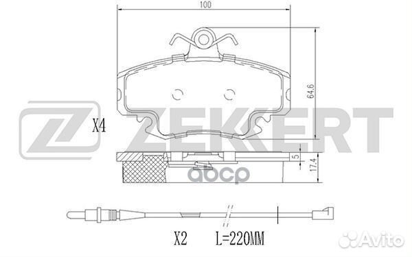 Колодки торм. диск. передн. с датчиком Renault