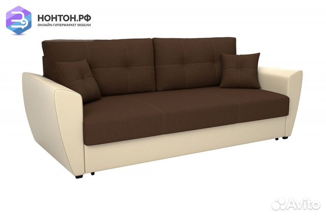 Диван выкатной Фортуна New коричневый / бежевый