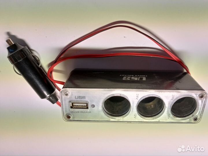Разветвитель для авто в прикуриватель с USB