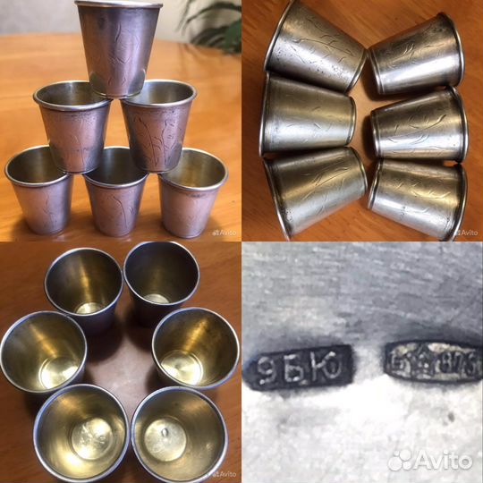 Царские и советские серебряные стопки и ложки