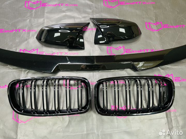 Накладки зеркал решетки радиатора спойлер BMW F30