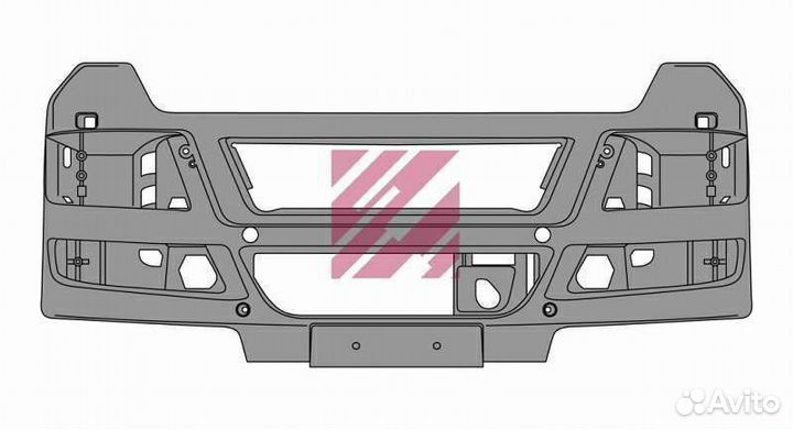 Бампер передний MAN TGX с креплением под ACC
