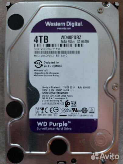 Жесткий диск HDD WD purplе