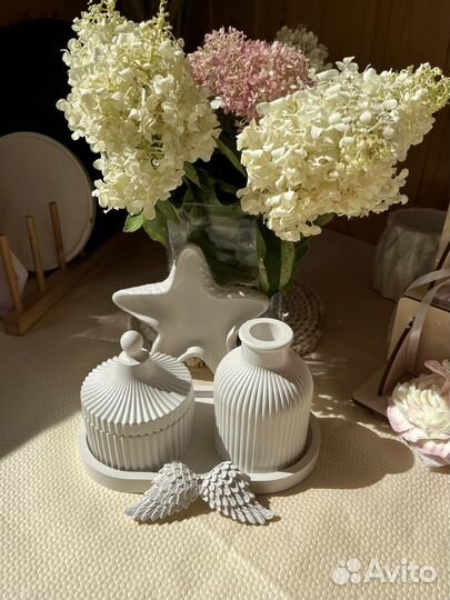 Статуетка.Гипсовые изделия.Поднос.Свеча