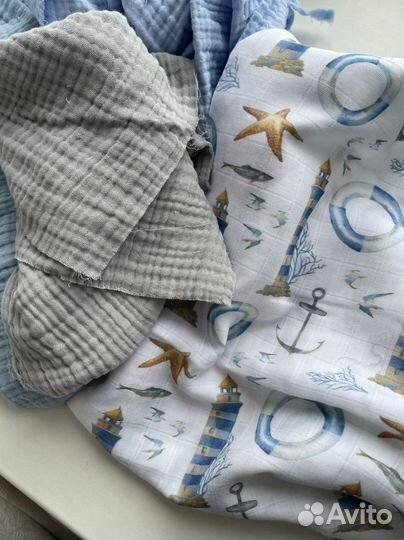 Муслиновый плед 6 ти слойный 90*90 см