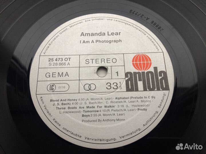 Amanda Lear - I Am A Photograph, Germany
