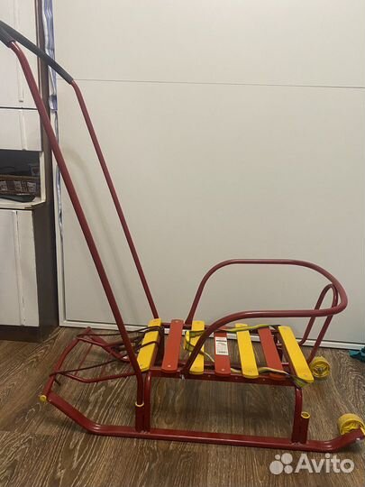 Детские санки с колёсиками,вместе с матрасиком