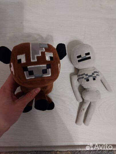 Корова и скелет minecraft