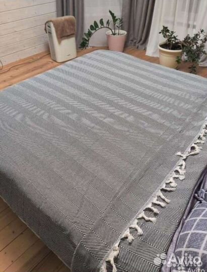 Хлопковый плед покрывало Турция евро и 1,5