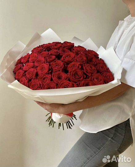 Розы 51 штука 50 см Россия