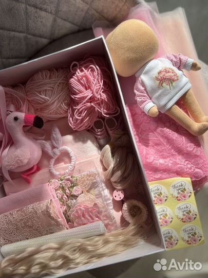 Набор для изготовления кукол, набор ткани розовый