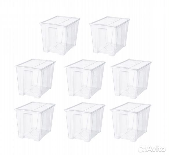 Контейнеры с крышкой икеа самла (новые), 65л 8 шт