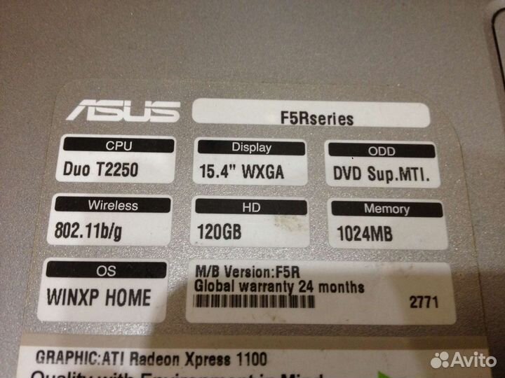 Ноутбук asus на запчасти