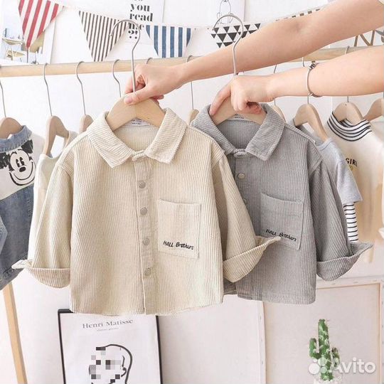 Рубашка вельвет для мальчиков