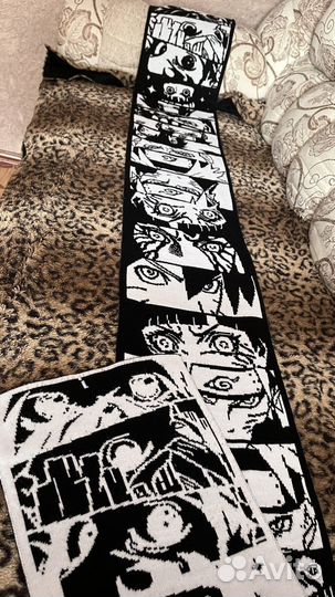 Шарф с принтом популряных аниме