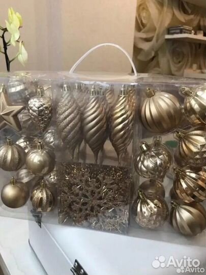 Елочные шары украшения новогодние набор 39 пред
