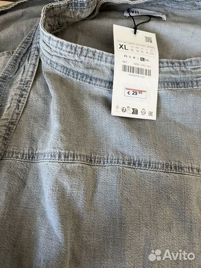 Рубашка Блуза новая джинсовая Zara 2024 XL