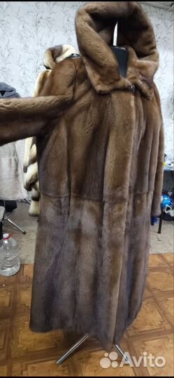 Шуба норковая с капюшоном