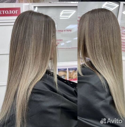 Сложное окрашивание, стрижка