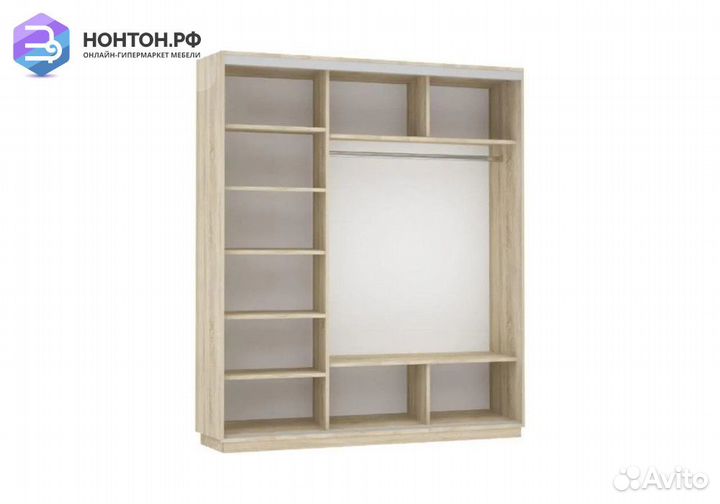 Шкаф-купе Нонтон 3-дверный с тремя зеркалами соном