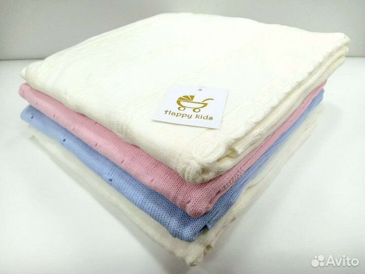 Вязаные летние пледы для на хлопковом подкладе