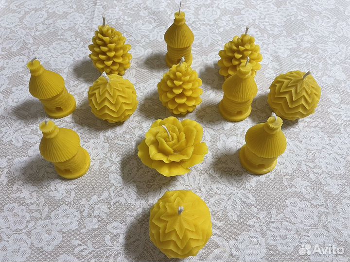 Свечи из пчелиного воска ручной работы