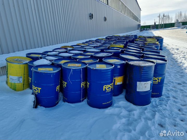 Бочка металлическая 200л с крышкой и хомутом б/у