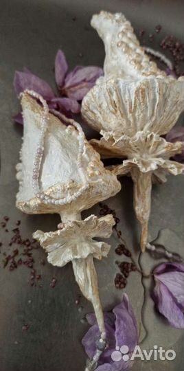 Ёлочная игрушка Гриб. Ватные игрушки ручной работы