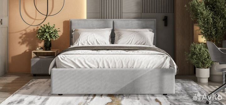 Кровать mila велюр Monolit сталь