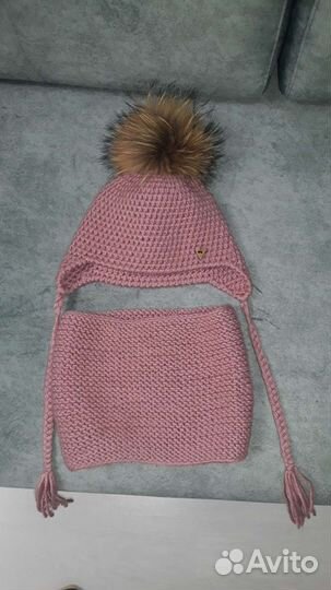Комплект шапка и снуд для девочки