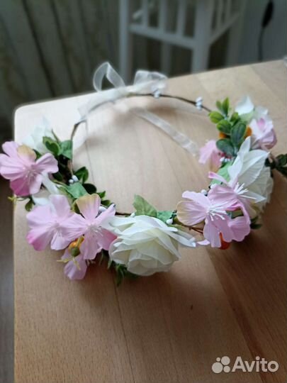 Венок на голову из цветов новый