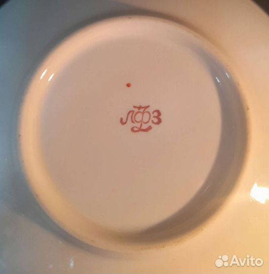 Кофейная пара лфз костяной фарфор, розовый узор