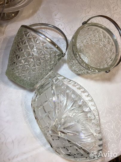 Сахарница стекло СССР хрусталь конфетница 60-е