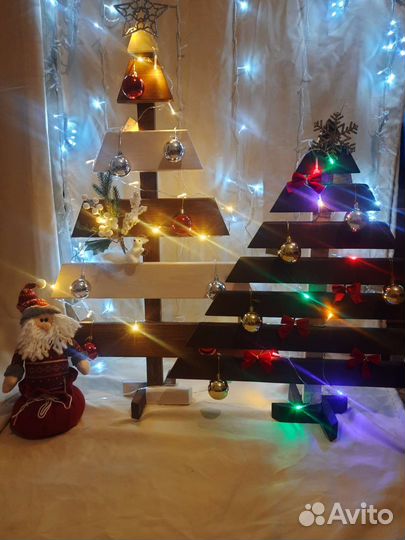 Елка новогодняя деревянная