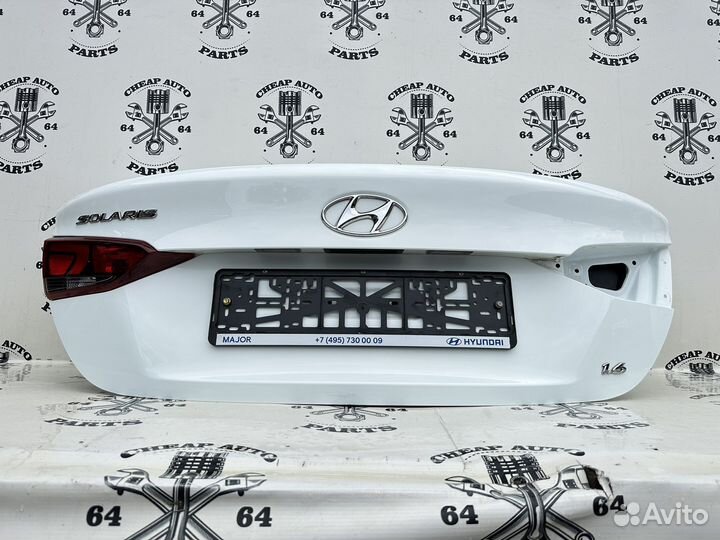 Белая крышка багажника Hyundai Solaris 2 Оригинал