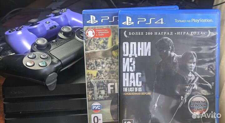 Приставка Sony PS4 PRO 1 TB+ 2 джойстика + игры
